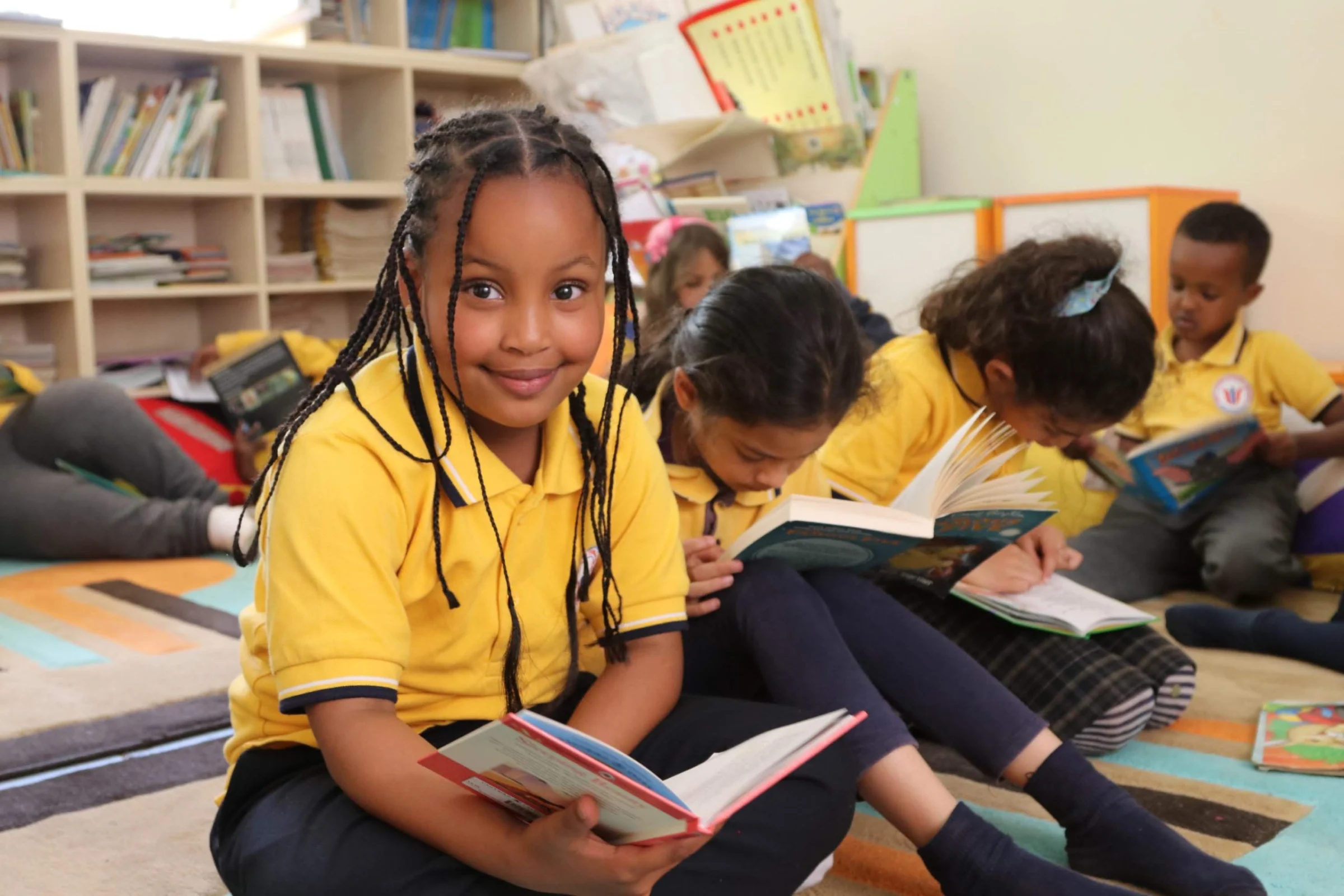 Children reading in the reading corner